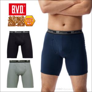 B.V.D. 綿100％ 綿暖 裏起毛 ロングボクサーパンツ 前あき ふんわり厚地 スムース編み 防寒 あったか スパッツ メンズ インナー