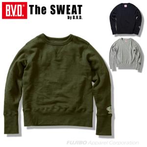 B.V.D. 日本製 吊裏毛スウェット 綿100％ 長袖 トレーナー クルーネック