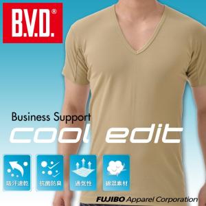 22cm Vネック半袖Tシャツ BVD 吸水速乾 ビジネスサポート
