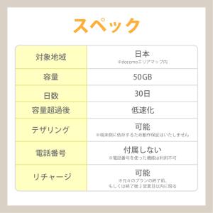 チャージ可能!【送料無料】50GB/30日 プ...の詳細画像1