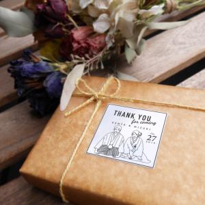 サンキューシール 和装 100枚 シンプルデザイン  結婚式