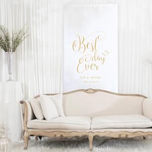 Lサイズ 選べるデザイン ウェディングタペストリー ゴールド