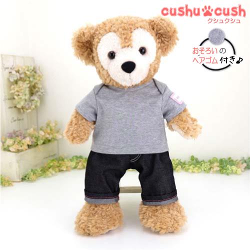ぬいぐるみ用 コスチューム 洋服 服 テディベア ダッフィー シェリーメイ くま グレー Tシャツ ...