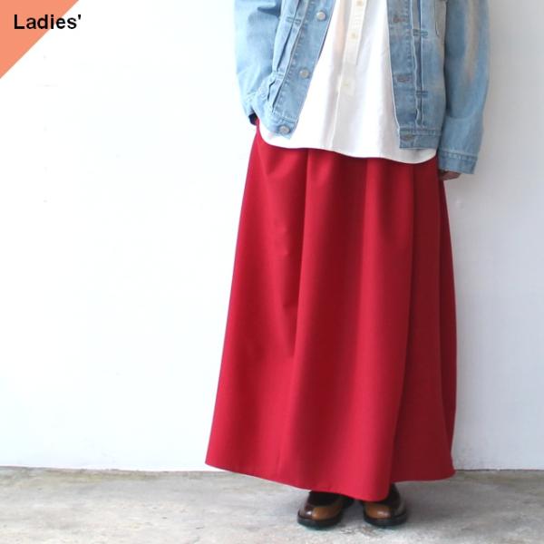 IKITSUKE シアサッカーコクーンスカート　（Red）