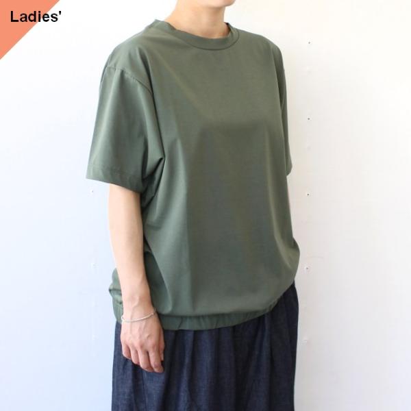 IKITSUKE プレーティング天竺ギャザーTシャツ