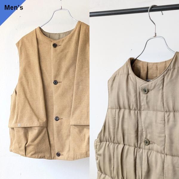 HAVERSACK コットンキャンバス×シルクキルトRVショートベスト Cotton canvas ...