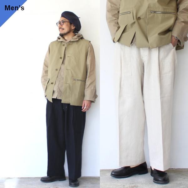 HAVERSACK 綿麻ヘリンボーンユーティリティトラウザー C/L-Herringbone uti...