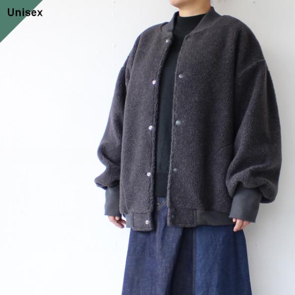 HARVESTY ボアフリースエッグブルゾン Egg blouson　（Black）