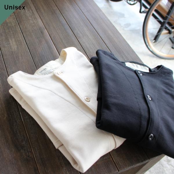 HARVESTY シルケット裏毛スウェットノーカラーカーディガン Sweat atelier jac...