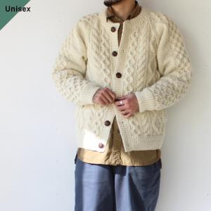 HARVESTY ハンドニットカーディガン Cable Knit Cardigan A62201　（Off white）｜c-countly