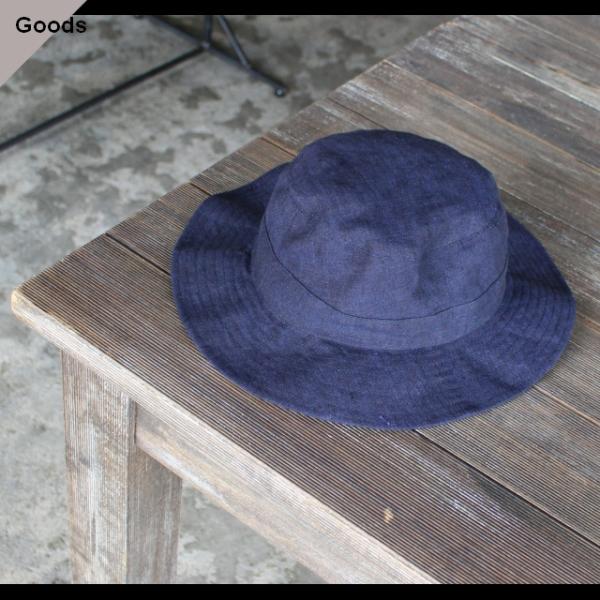 Au vrai chic Britain　Linen Bucket Hat　（Indigo Navy...