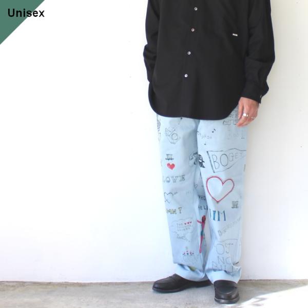 Bohemians Rosy twill loose pants　（Sax）