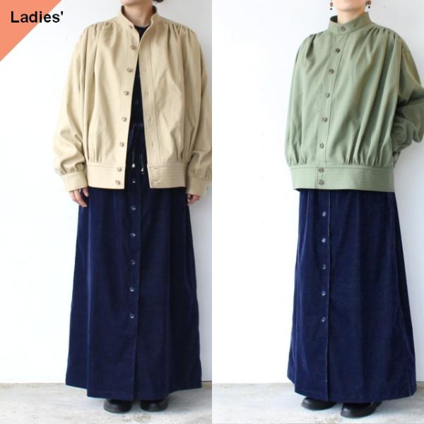 Bohemians 2重織りコットンツイルブルゾンシャツ Organic cotton blouso...