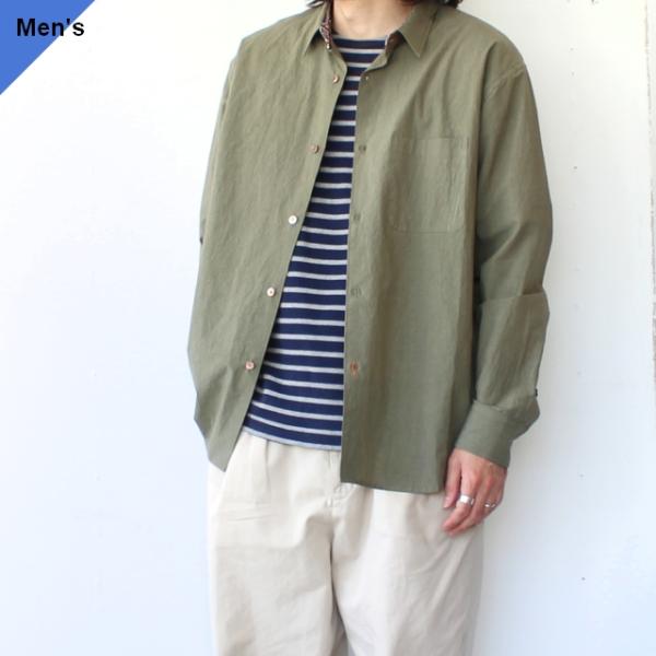 melple タイプライターシャツL/S Brentwood shirt　（Olive）