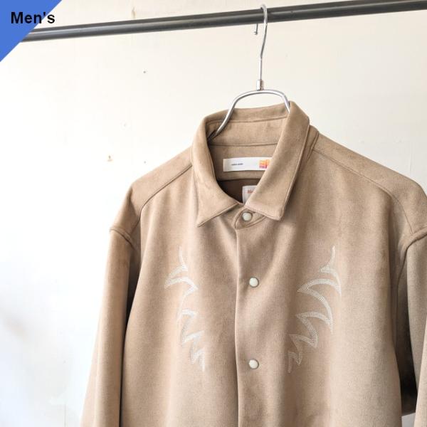 melple ウェスタン刺繍ストレッチECOスウェードシャツ Sebastian Western s...