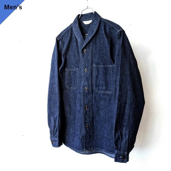 Orgueil ショールカラーデニムワークシャツ Shawl-collar denim work s...