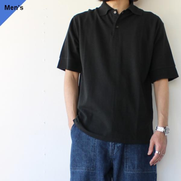 Siora コットンリネン鹿の子ポロ / Cotton lonen moss stitch S/S ...