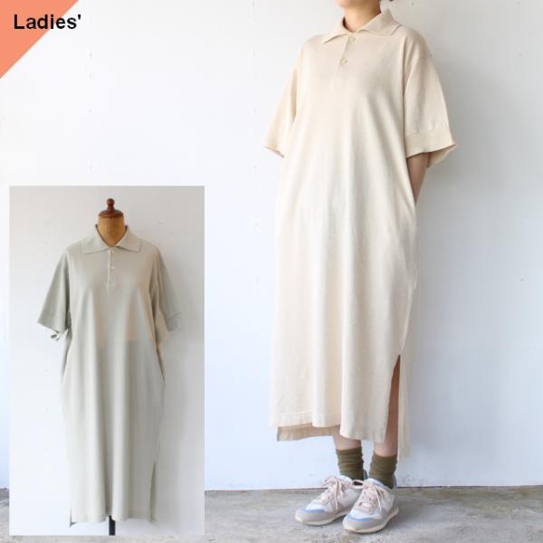 siora コットンリネン鹿の子ポロワンピース ORN23-R111