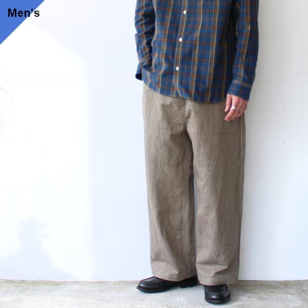 weac. コットンリネンワークトラウザー FRENCHWORK WIDE PANTS　（Khaki...