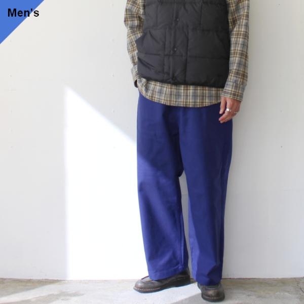 weac. コットンドリルワークトラウザー FRENCHWORK WIDE PANTS　（Blue）