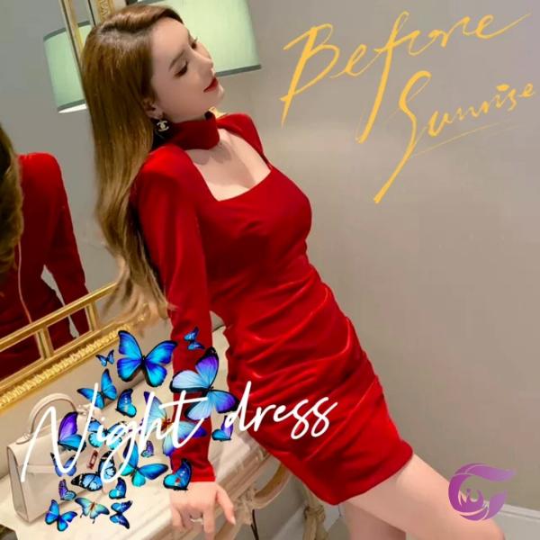 クリスマス ワンピース ワンピースドレス レディース ドレス 赤  タイトドレス