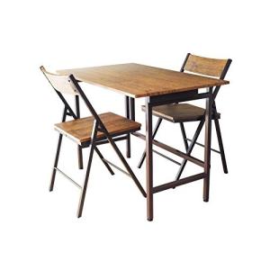 3*6様 幅100cm 折りたたみデスク FLAP 完成品 Brown Pine North Orange 折りたたみ デスク チェア すぐ使える完成品 3点セット