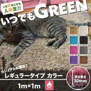 人工芝 ベランダ diy ブラック ホワイト いつでもGREEN レギュラータイプカラー 1×1m 直送品 JQ
