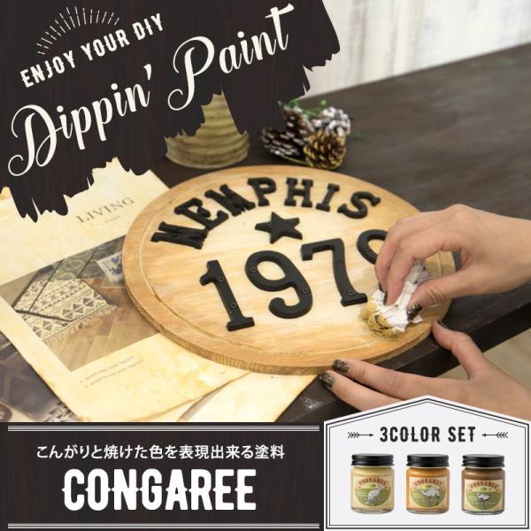 ペンキ 塗料 塗装 水性 アクリル塗料 コンガリー CONGAREE 50g×3色セット ディッピン...