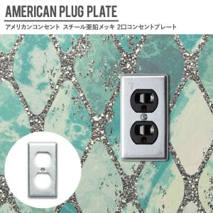 アメリカンコンセント用 2口 コンセントプレート スチール亜鉛メッキ JO158 CSZ｜c-ranger