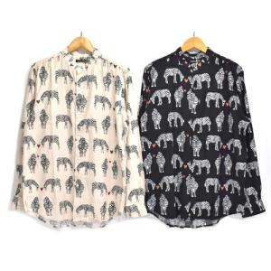Bohemians/ボヘミアンズ Small Love Zebra Stand collar shirt｜c-s-store
