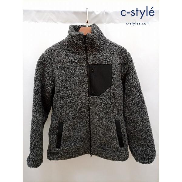 [人気] LANVIN en Bleu ランバンオンブルー ボアジャケット 48 グレー フリース ...