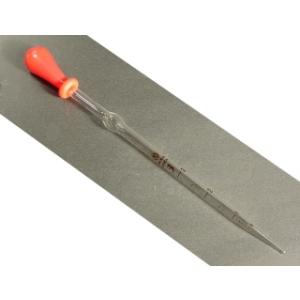 駒込ピペット　ガラス 3ml　赤ゴム帽付