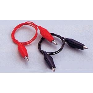 クリップ付きリード線 赤、黒各１本　長さ45cm