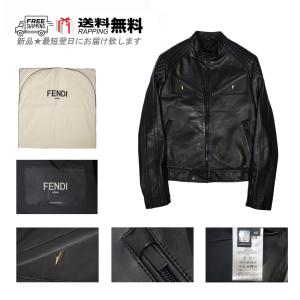 F442.. FENDI フェンディ 最高級レザー ジャケット BIKER BUGS MONSTER イタリア製 FPG486 A65R F0QA1 メンズ 新品 ★ 48.｜c-trust