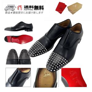J502(43).. Christian Louboutin クリスチャン ルブタン 靴 ローファー スパイク イタリア製 メンズ 男 新品 ★ ブラック.