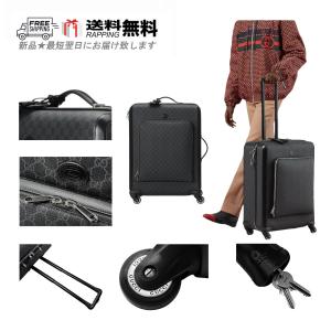 L078-BK.. GUCCI グッチ スーツケース BAG バッグ キャリー 4輪 スプリーム レザー GG トラベル 旅行 ロゴ イタリア製 新品 ★ ブラック