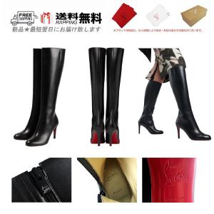 L918- Christian Louboutin クリスチャン ルブタン ロング ブーツ PUMPPIE BOTTA 85 ハイヒール シューズ イタリア製 新品 ★ BLACK