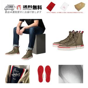 M086-42.. Christian Louboutin クリスチャン ルブタン PEDRO FLAT ハイカット スニーカー 靴 ロゴ イタリア製 ★ SIERRA