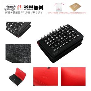 M371.. Christian Louboutin クリスチャン ルブタン カード ケース 名刺 財布 クレカ M LOUBEKA CALF EMPIRE 3つ折り ★ ブラック