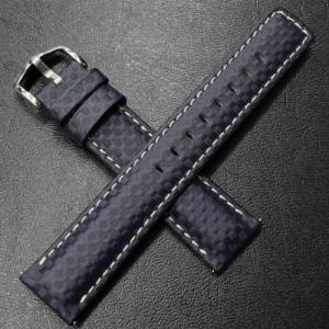 ヒルシュ HIRSCH 腕時計ベルト カーボン ブルー アビエ式バネ棒付き 20mm 22mm 送料無料 高級時計バンド｜c-watch