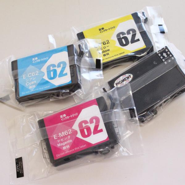 EP社 IC62 対応互換インク 1本より 純正品と同様 全色 顔料 系 ICBK62 ICC62 ...