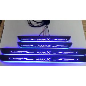 LED サイドスカッフプレート【トヨタ マークX 130系】専用 ステップガード オープニング機能 流れる イルミネーション 青/白 4P