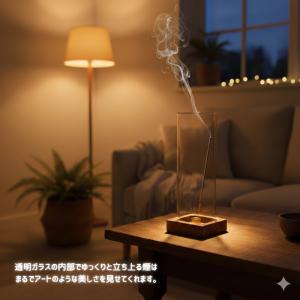 お香立て ガラス 灰が飛ばない おしゃれ 木製...の詳細画像1