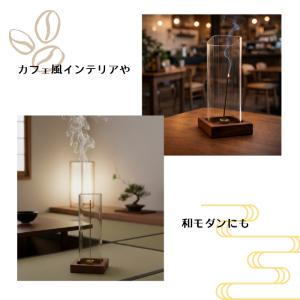 お香立て ガラス 灰が飛ばない おしゃれ 木製...の詳細画像3