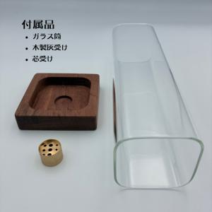 お香立て ガラス 灰が飛ばない おしゃれ 木製...の詳細画像5