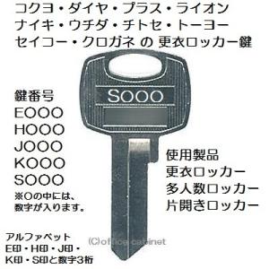 送料無料【合鍵】更衣ロッカー鍵 E・H・J・K・...の商品画像