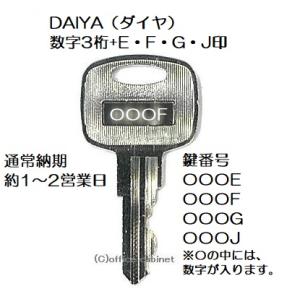 送料無料【合鍵】ダイヤ（DAIYA） 数字3桁+E・F・G・J 印 ロッカー キャビネット 鍵 片面...