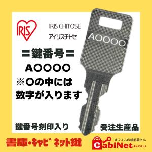 送料無料 【合鍵作成】アイリスチトセ（IRIS CHITOSE）A 印+数字4桁 書庫 キャビネット 鍵 スペアキー 合鍵作成 合鍵作製