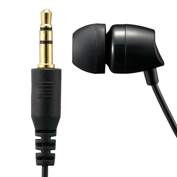 ステレオテレビイヤホン 耳栓型 I型プラグ 片耳 3m ブラック EAR-C232N