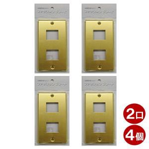 スイッチプレート 4個入り 真鍮 2口用 OHM 00-4699 HS-UC02-4P